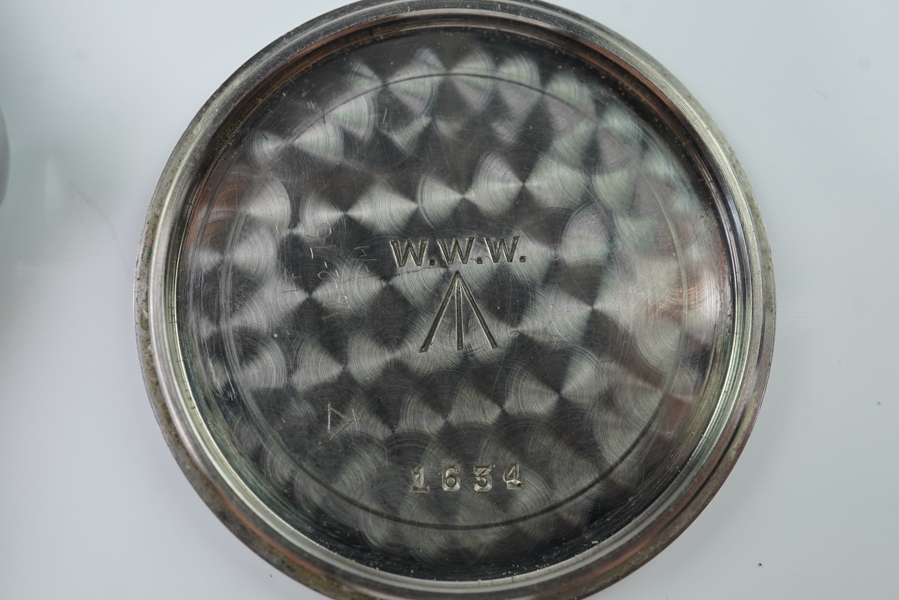 A gentleman's chrome cased Lemania WWW British military 'Dirty Dozen' manual wind wrist watch, circa 1945